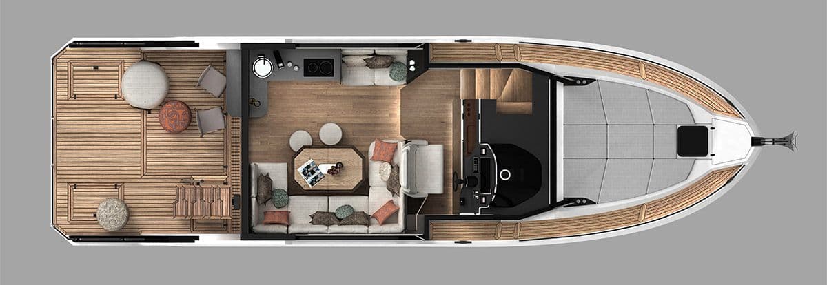 Campione 41 Coupe — plan d'aménagement